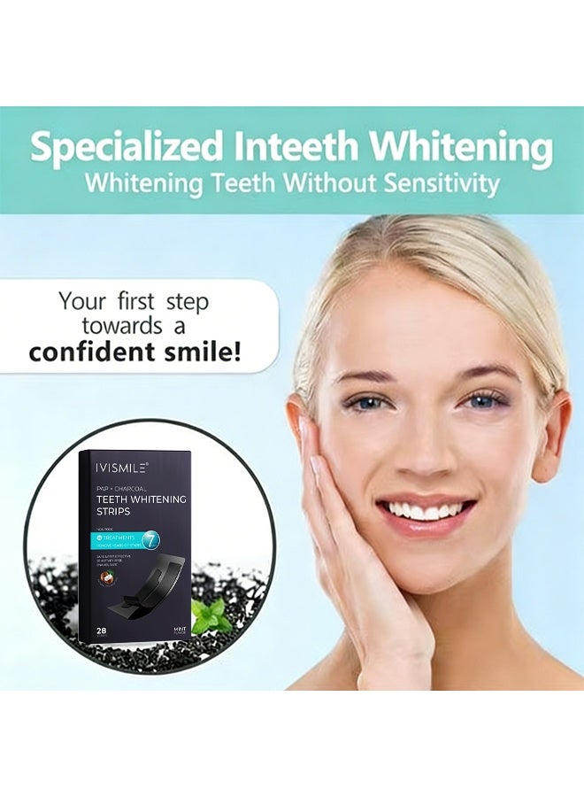 IVISMILE Pap + Charcoal Teeth Whitening Strips, Teeth Whitening Individual Strips – Professional Safe Tooth Whitening Kit, Fast Yellowing Removal & Teeth Cleaning, Gentle for Sensitive Enamel 28 Strips - Image 4